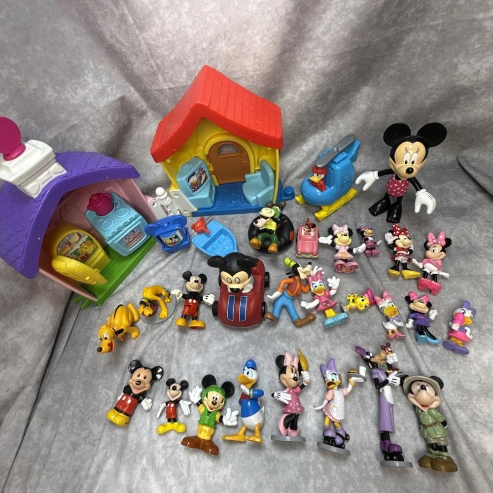 Fisher Price Little People Mickey & Minnie Mouse House Figures Lot Of 28 Vintage